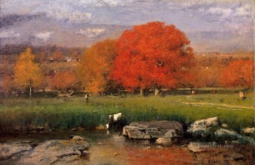 Morning Catskill Valley, también conocido como el tonalista de Red Oaks, George Inness Pinturas al óleo